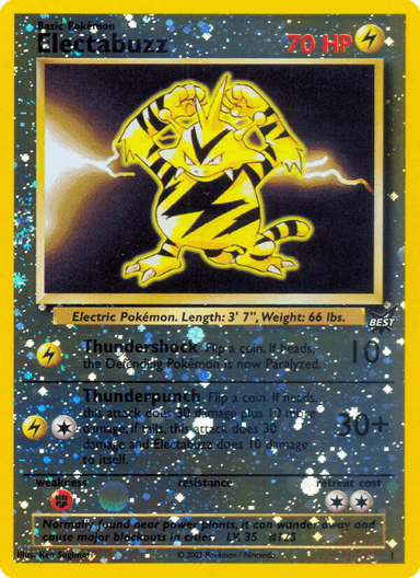 Carta Electabuzz 1/9 do set Best of Game — Pokémon TCG | Bynx
