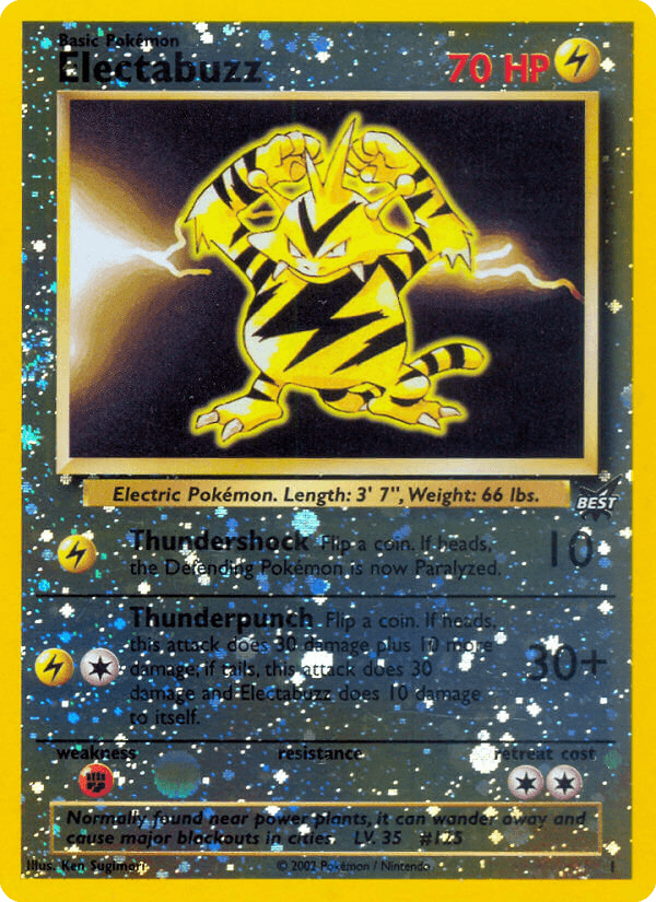 Carta Electabuzz 1/9 do set Best of Game — Pokémon TCG | Bynx