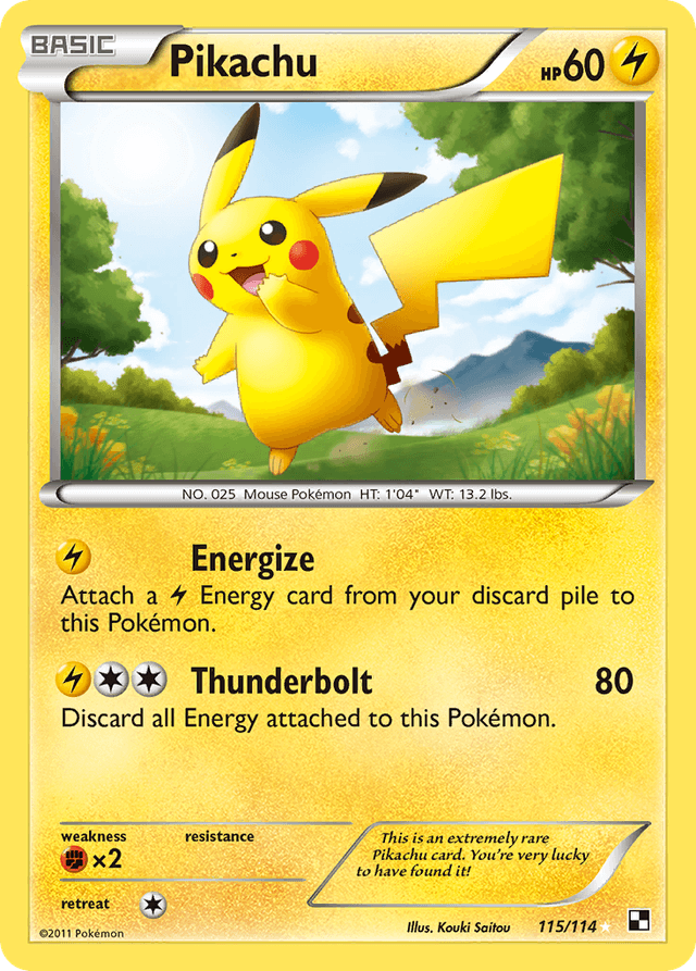 Carta Pikachu 115/114 do set Black & White — Pokémon TCG | Bynx