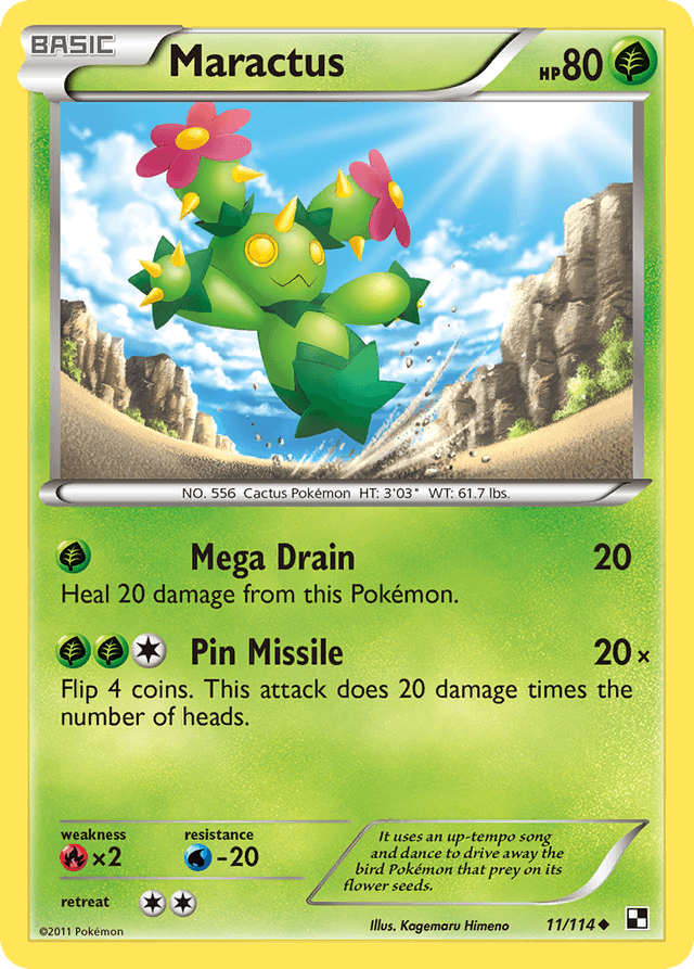 Carta Maractus 11/114 do set Black & White — Pokémon TCG | Bynx