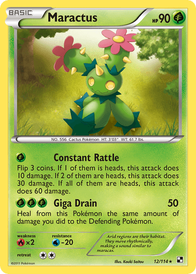 Carta Maractus 12/114 do set Black & White — Pokémon TCG | Bynx