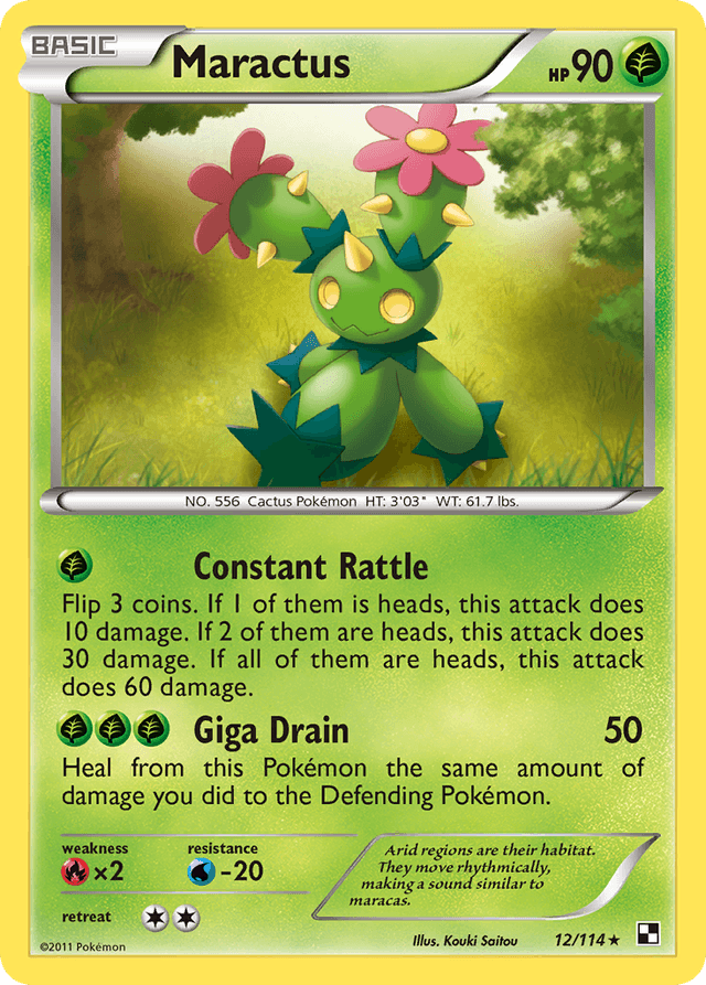Carta Maractus 12/114 do set Black & White — Pokémon TCG | Bynx