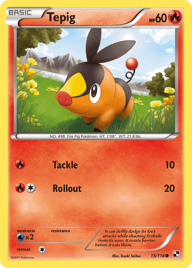 Carta Tepig 15/114 do set Black & White — Pokémon TCG | Bynx