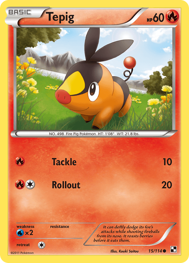 Carta Tepig 15/114 do set Black & White — Pokémon TCG | Bynx