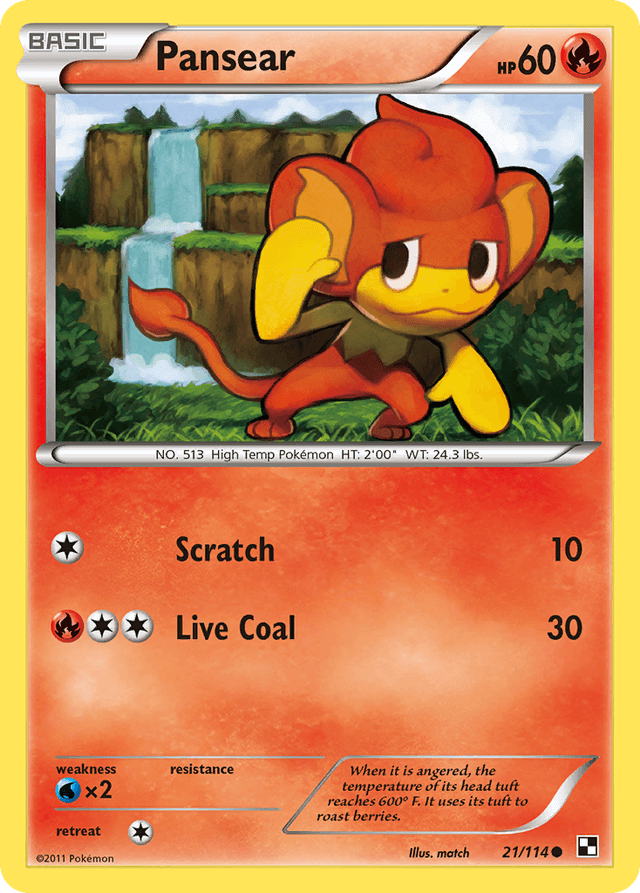 Carta Pansear 21/114 do set Black & White — Pokémon TCG | Bynx