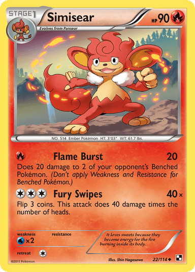 Carta Simisear 22/114 do set Black & White — Pokémon TCG | Bynx