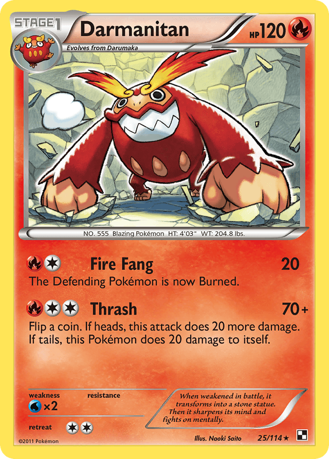 Carta Darmanitan 25/114 do set Black & White — Pokémon TCG | Bynx