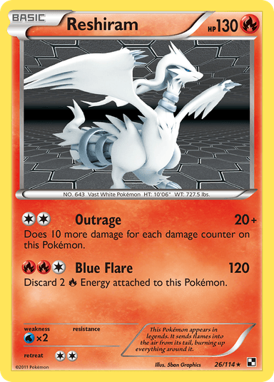 Carta Reshiram 26/114 do set Black & White — Pokémon TCG | Bynx