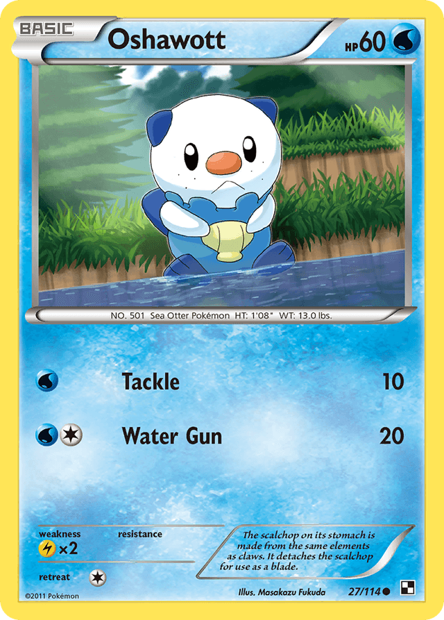 Carta Oshawott 27/114 do set Black & White — Pokémon TCG | Bynx