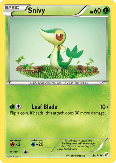 Carta Snivy 2/114 do set Black & White — Pokémon TCG | Bynx