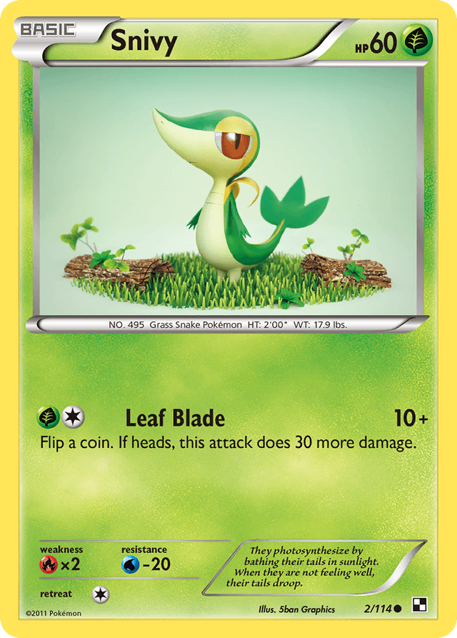 Carta Snivy 2/114 do set Black & White — Pokémon TCG | Bynx