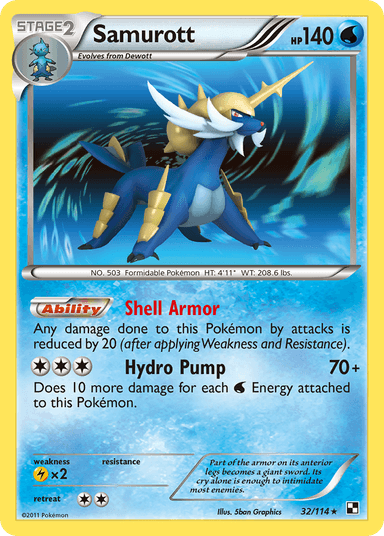 Carta Samurott 32/114 do set Black & White — Pokémon TCG | Bynx