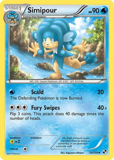 Carta Simipour 34/114 do set Black & White — Pokémon TCG | Bynx