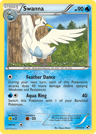 Carta Swanna 37/114 do set Black & White — Pokémon TCG | Bynx