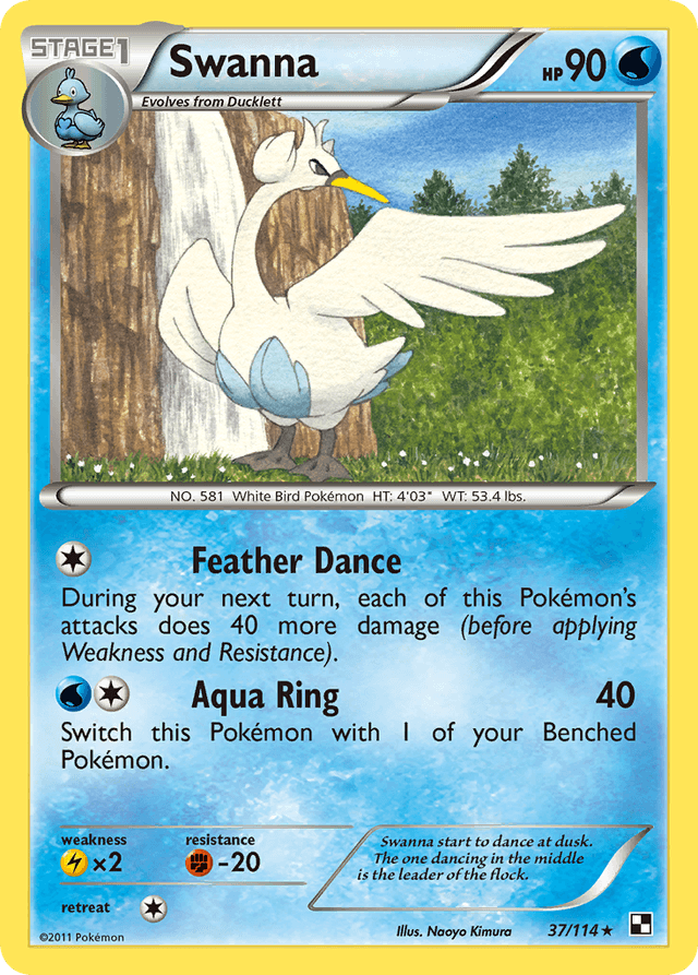 Carta Swanna 37/114 do set Black & White — Pokémon TCG | Bynx
