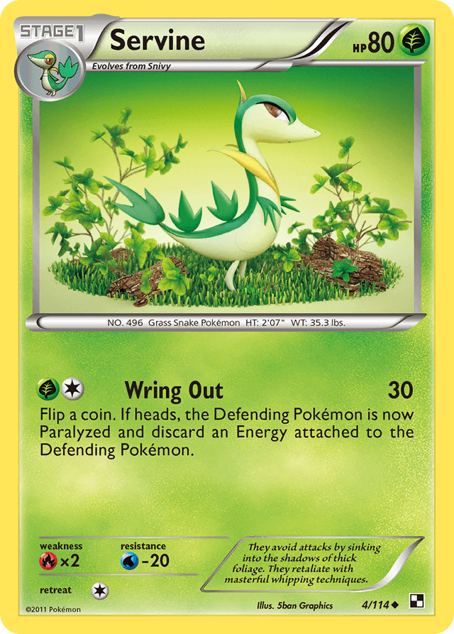 Carta Servine 4/114 do set Black & White — Pokémon TCG | Bynx