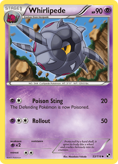 Carta Whirlipede 53/114 do set Black & White — Pokémon TCG | Bynx