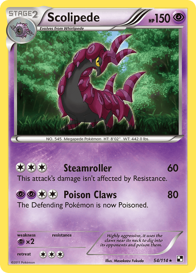 Carta Scolipede 54/114 do set Black & White — Pokémon TCG | Bynx