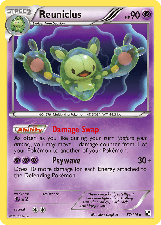 Carta Reuniclus 57/114 do set Black & White — Pokémon TCG | Bynx