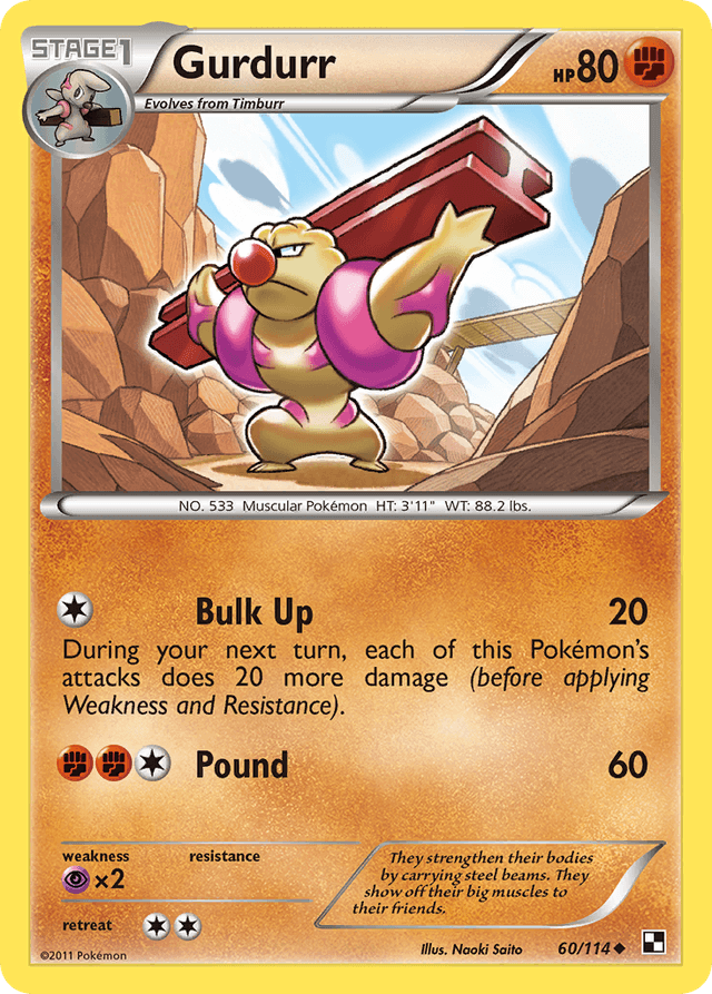 Carta Gurdurr 60/114 do set Black & White — Pokémon TCG | Bynx