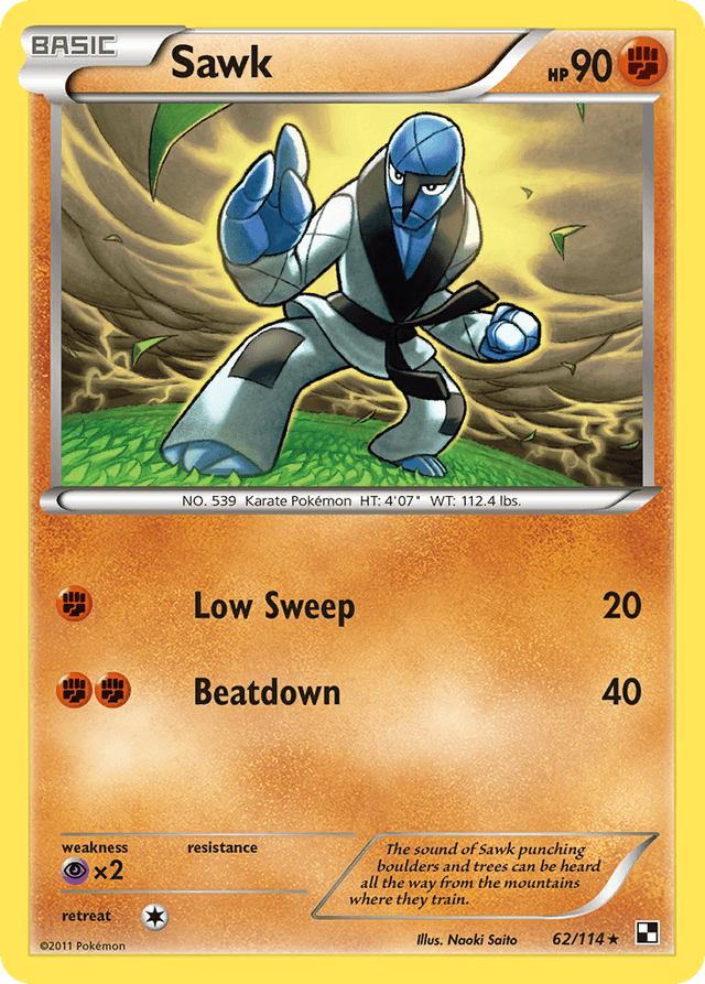 Carta Sawk 62/114 do set Black & White — Pokémon TCG | Bynx