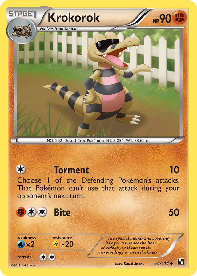 Carta Krokorok 64/114 do set Black & White — Pokémon TCG | Bynx