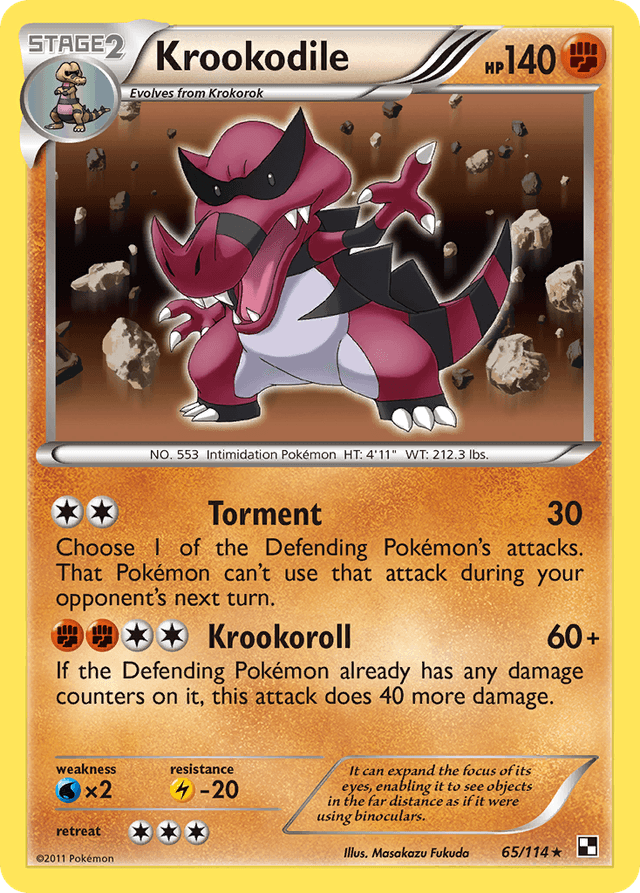 Carta Krookodile 65/114 do set Black & White — Pokémon TCG | Bynx
