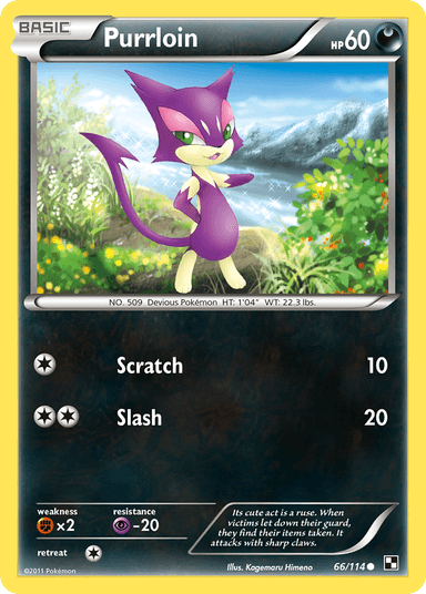 Carta Purrloin 66/114 do set Black & White — Pokémon TCG | Bynx