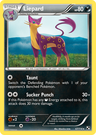 Carta Liepard 67/114 do set Black & White — Pokémon TCG | Bynx