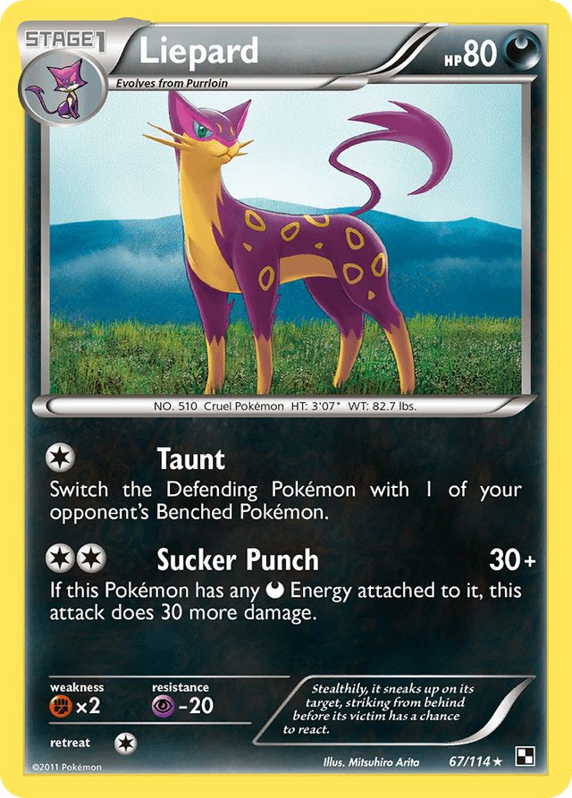 Carta Liepard 67/114 do set Black & White — Pokémon TCG | Bynx