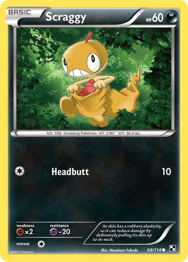 Carta Scraggy 68/114 do set Black & White — Pokémon TCG | Bynx