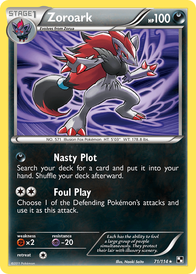 Carta Zoroark 71/114 do set Black & White — Pokémon TCG | Bynx