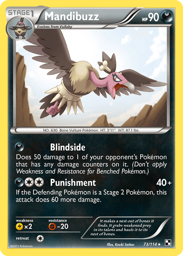 Carta Mandibuzz 73/114 do set Black & White — Pokémon TCG | Bynx