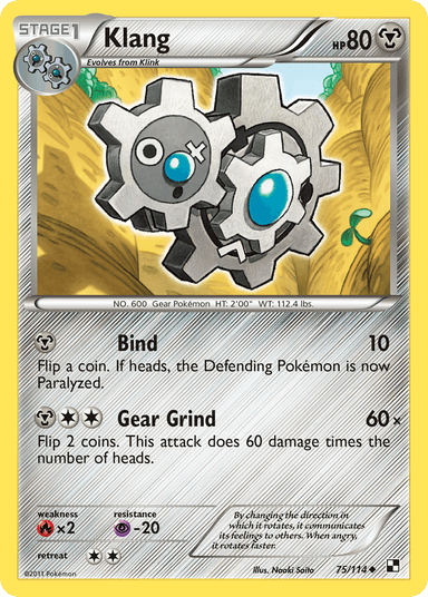 Carta Klang 75/114 do set Black & White — Pokémon TCG | Bynx
