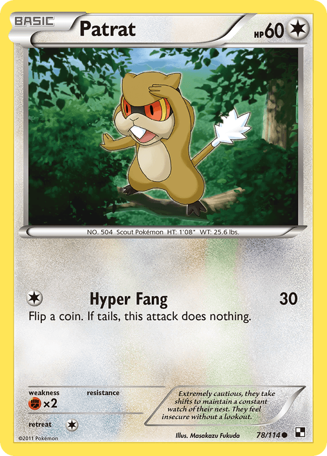 Carta Patrat 78/114 do set Black & White — Pokémon TCG | Bynx