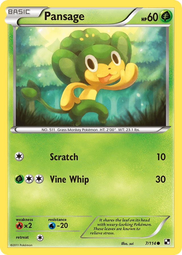 Carta Pansage 7/114 do set Black & White — Pokémon TCG | Bynx