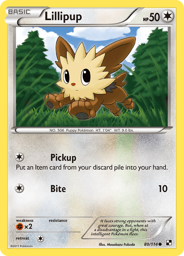 Carta Lillipup 80/114 do set Black & White — Pokémon TCG | Bynx