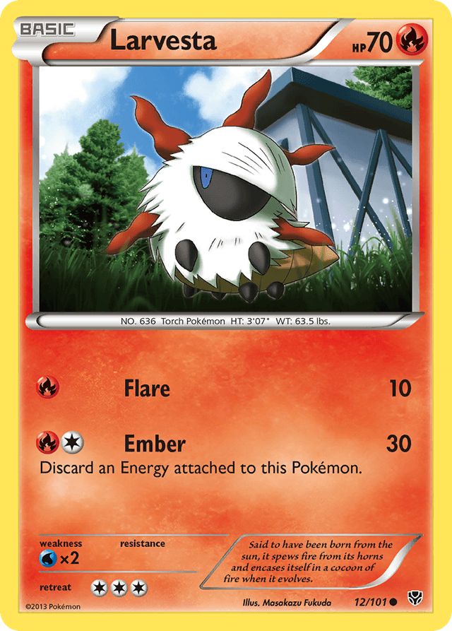 Carta Larvesta 12/101 do set Plasma Blast — Pokémon TCG | Bynx