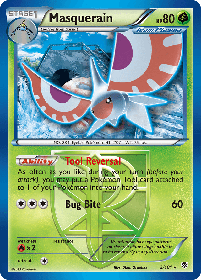 Carta Masquerain 2/101 do set Plasma Blast — Pokémon TCG | Bynx