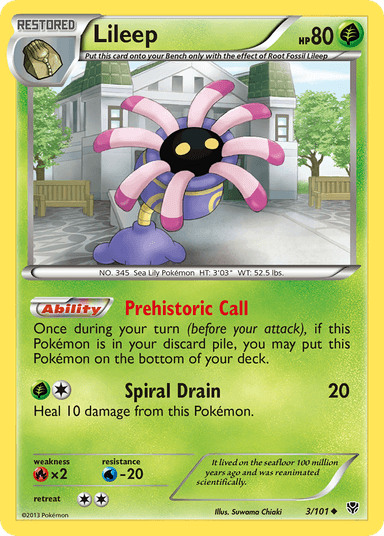 Carta Lileep 3/101 do set Plasma Blast — Pokémon TCG | Bynx