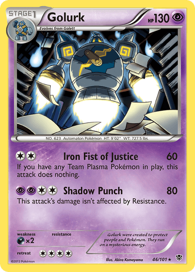 Carta Golurk 46/101 do set Plasma Blast — Pokémon TCG | Bynx