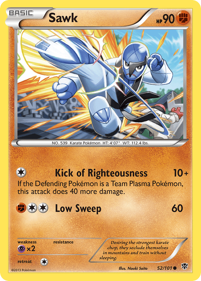 Carta Sawk 52/101 do set Plasma Blast — Pokémon TCG | Bynx