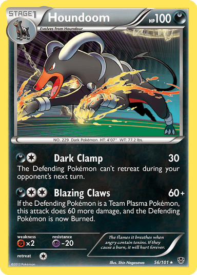 Carta Houndoom 56/101 do set Plasma Blast — Pokémon TCG | Bynx