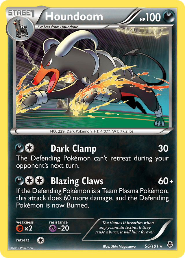Carta Houndoom 56/101 do set Plasma Blast — Pokémon TCG | Bynx