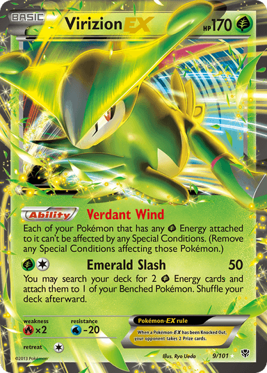 Carta Virizion-EX 9/101 do set Plasma Blast — Pokémon TCG | Bynx