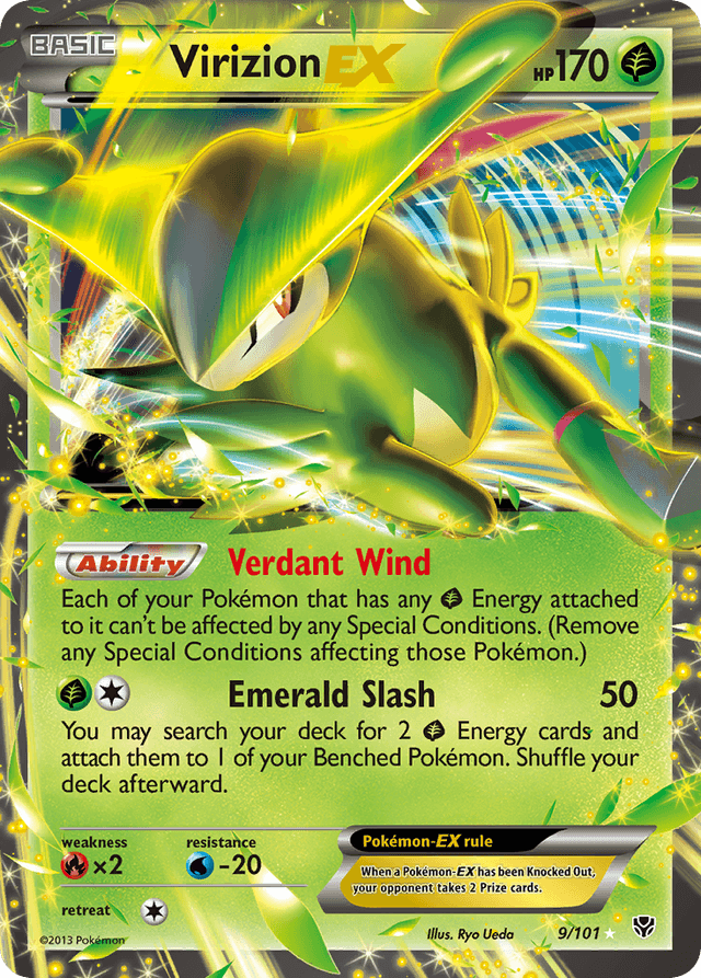 Carta Virizion-EX 9/101 do set Plasma Blast — Pokémon TCG | Bynx