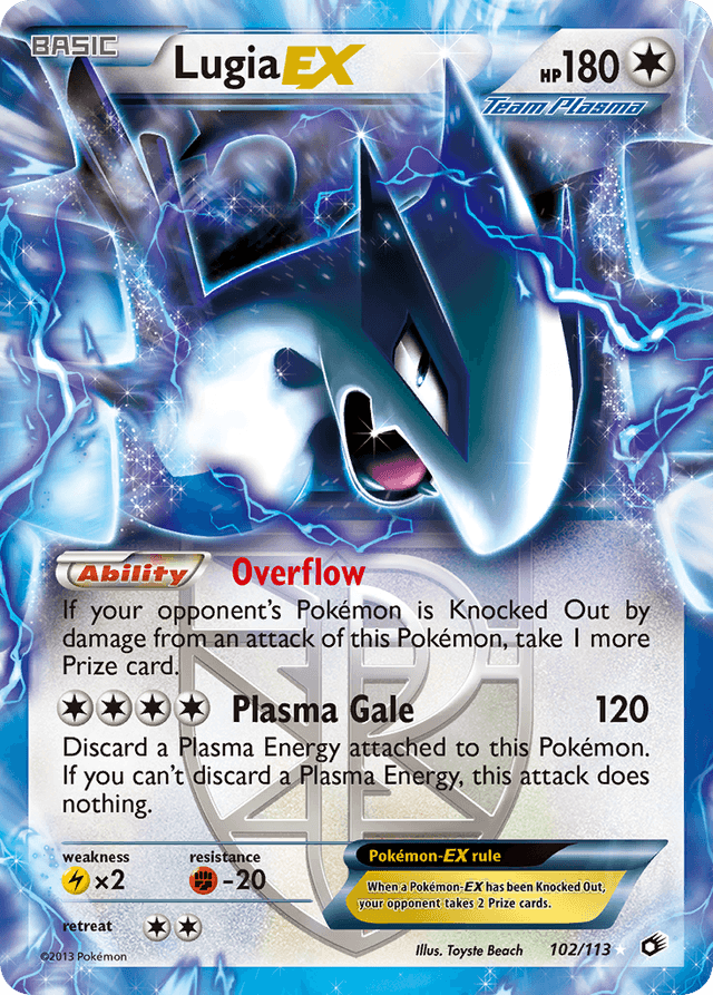 Carta Lugia-EX 102/113 do set Legendary Treasures — Pokémon TCG | Bynx