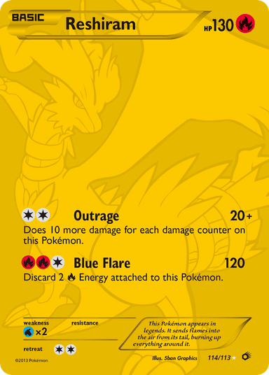 Carta Reshiram 114/113 do set Legendary Treasures — Pokémon TCG | Bynx