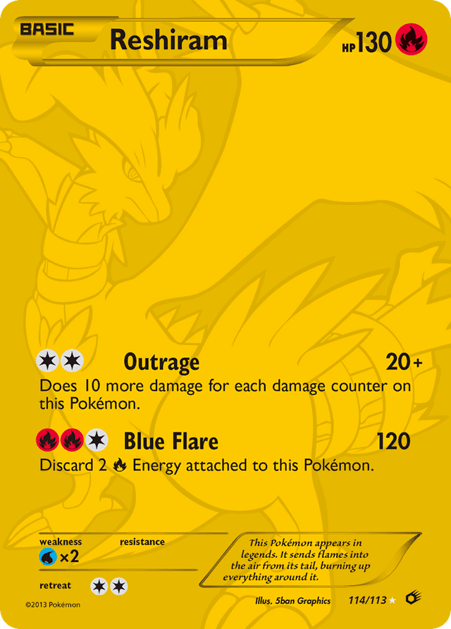 Carta Reshiram 114/113 do set Legendary Treasures — Pokémon TCG | Bynx