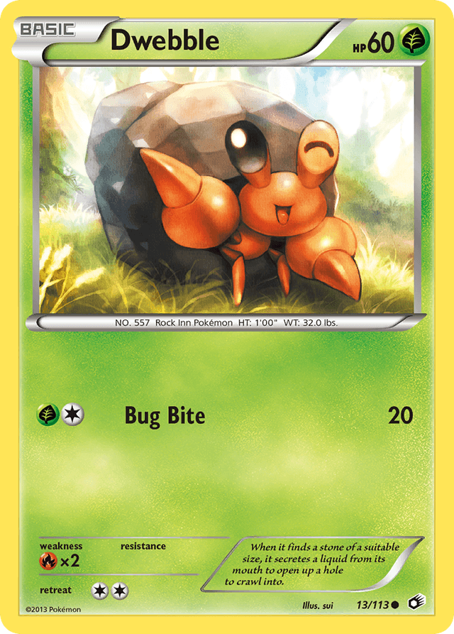 Carta Dwebble 13/113 do set Legendary Treasures — Pokémon TCG | Bynx